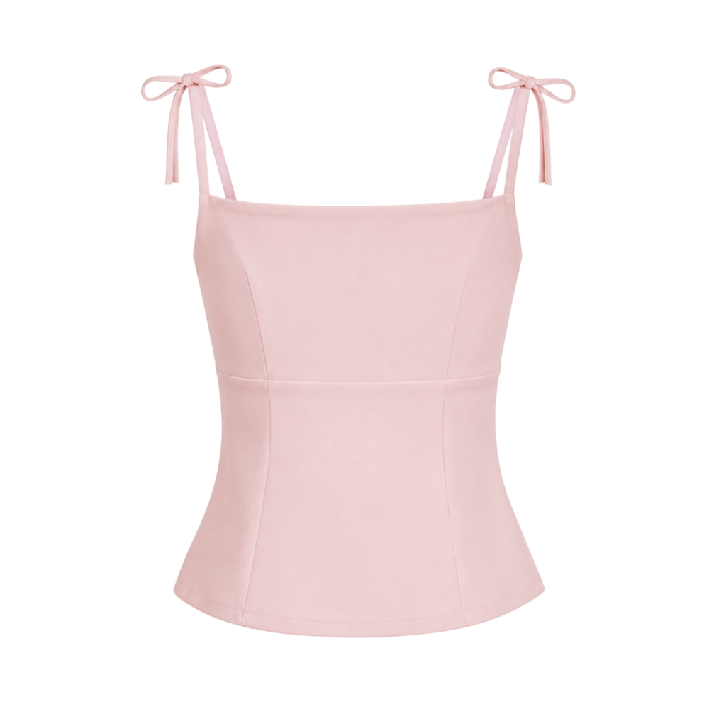 Valeria Ribbon Tie Cami - Blush