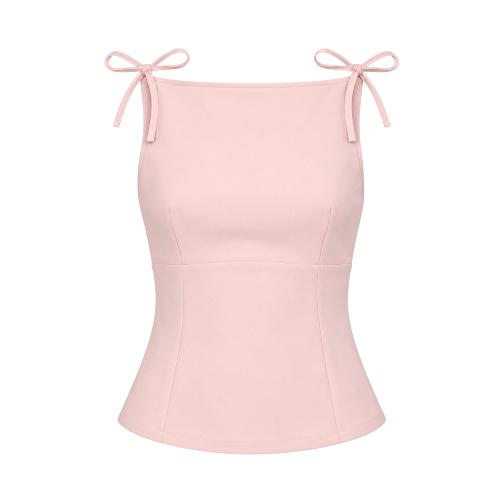 Valeria Ribbon Tie Cami - Blush