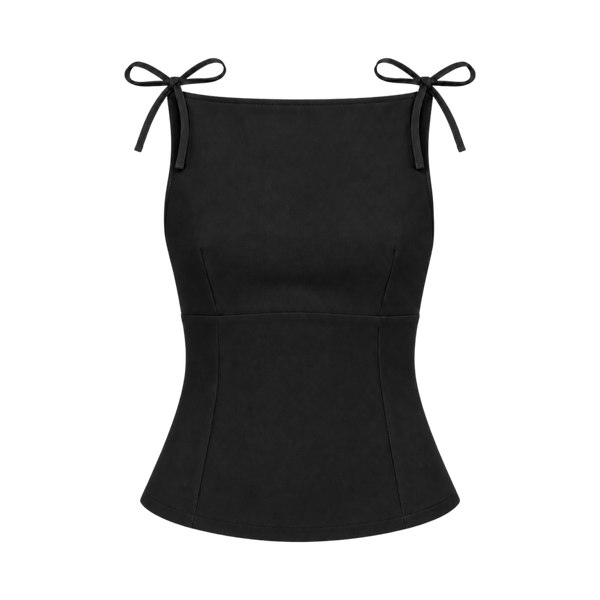 Valeria Ribbon Tie Cami - Noir