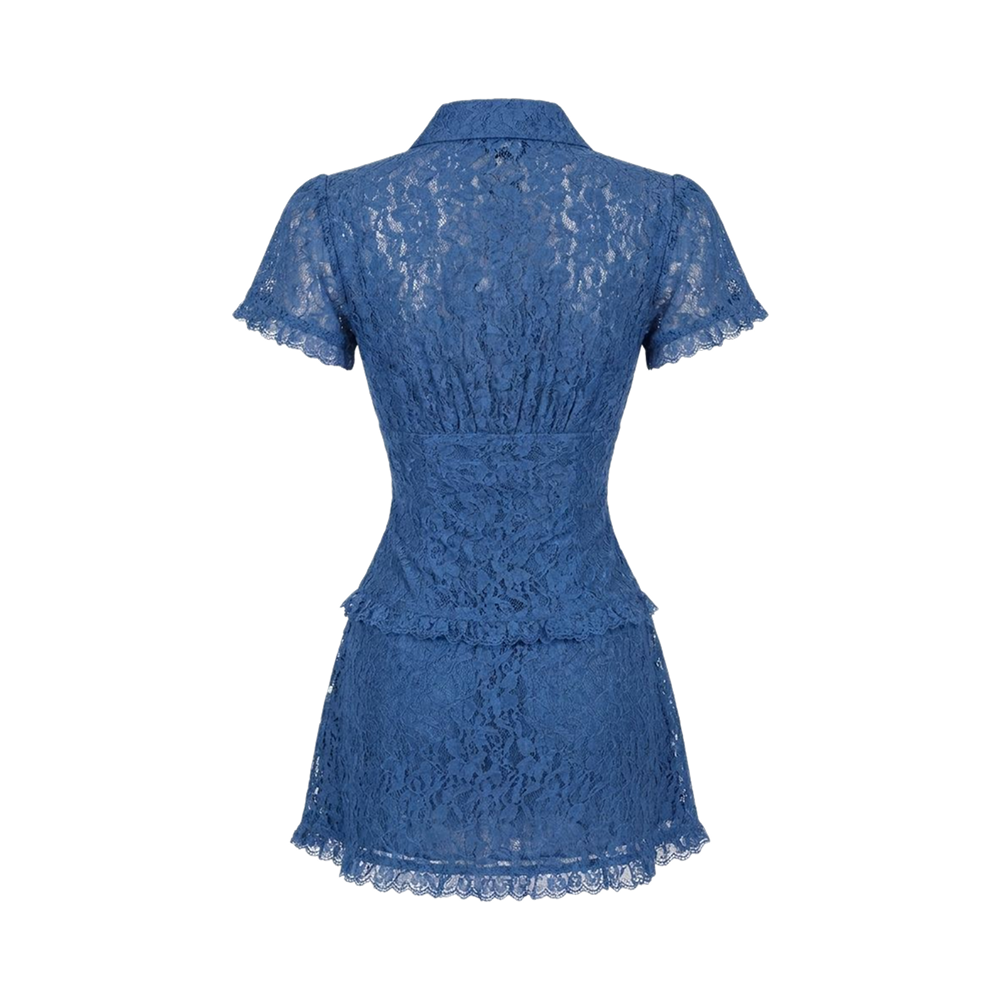 Valeria Ruched Co-Ord Set - Blue
