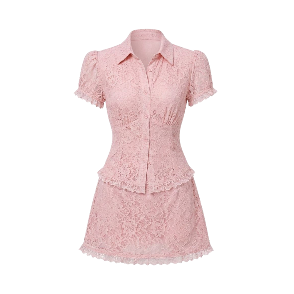 Valeria Ruched Co-Ord Set - Pink