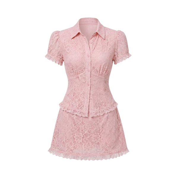 Valeria Ruched Co-Ord Set - Pink