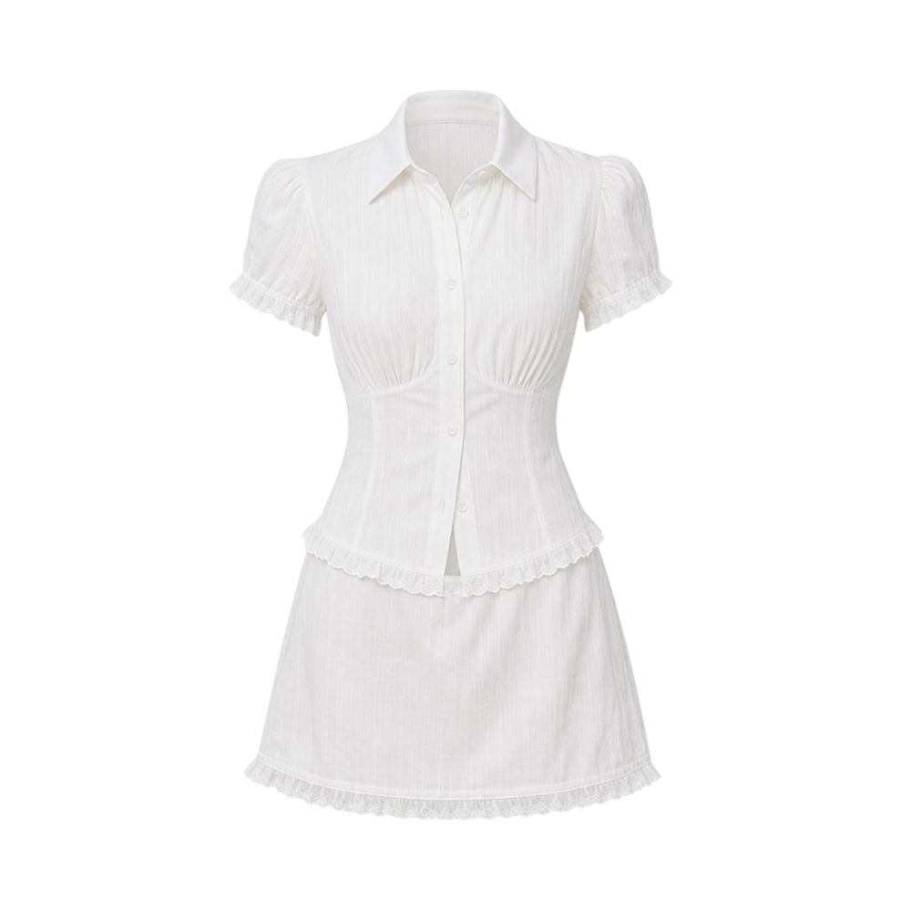 Valeria Ruched Co-Ord Set - White