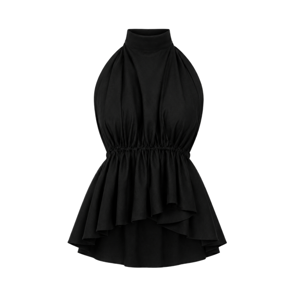 Valeria Ruched Halter Corset Top - Noir