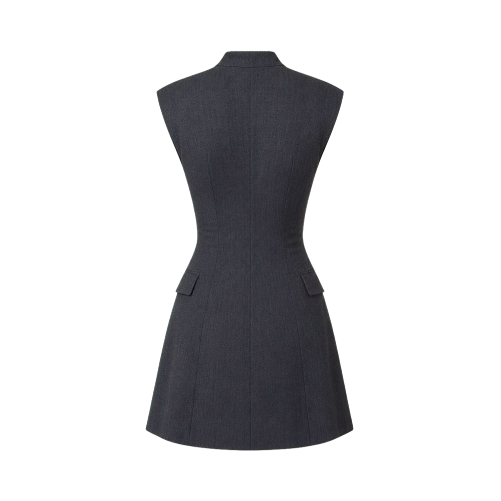 Valeria Sculpted Blazer Mini Dress - Charcoal Grey
