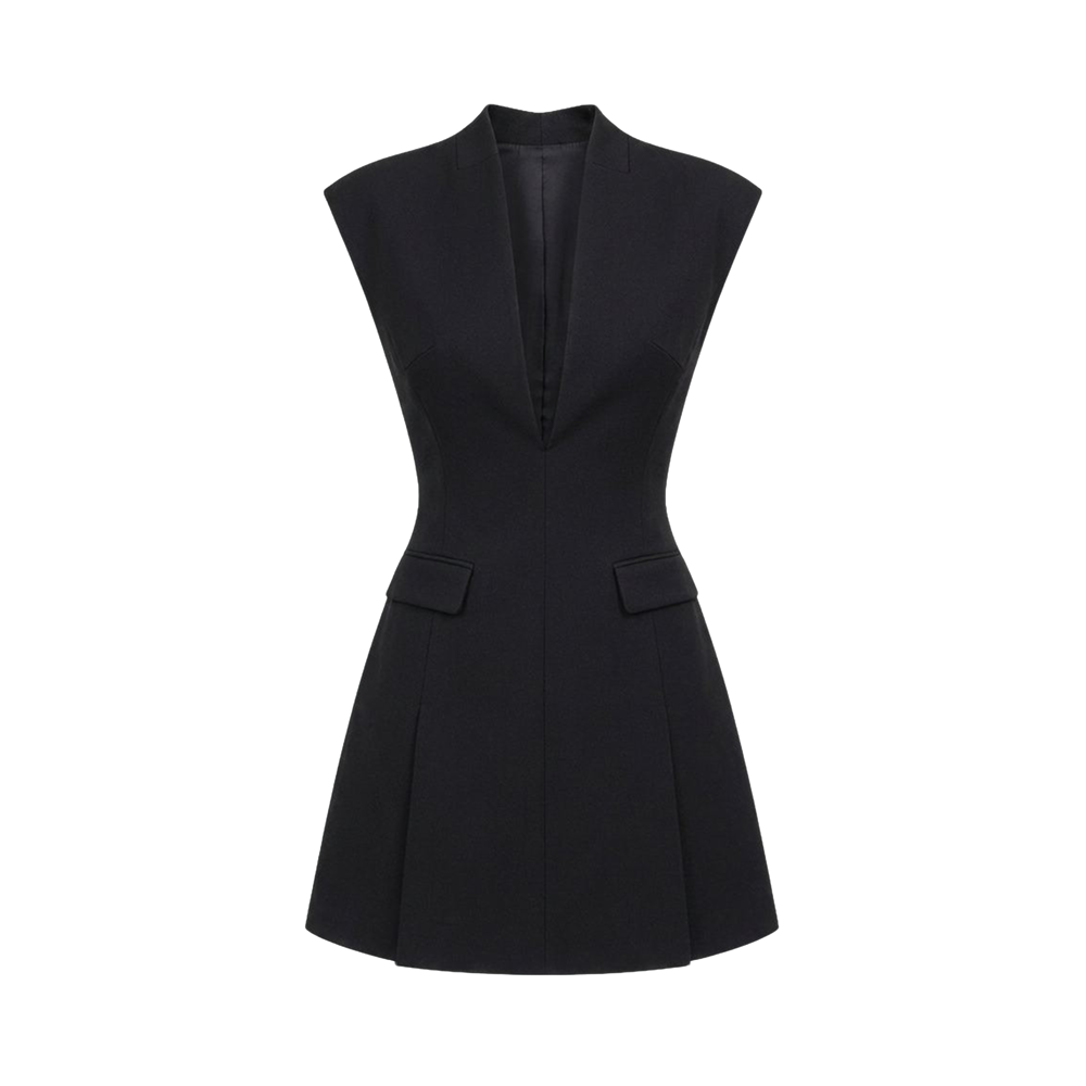 Valeria Sculpted Blazer Mini Dress - Noir
