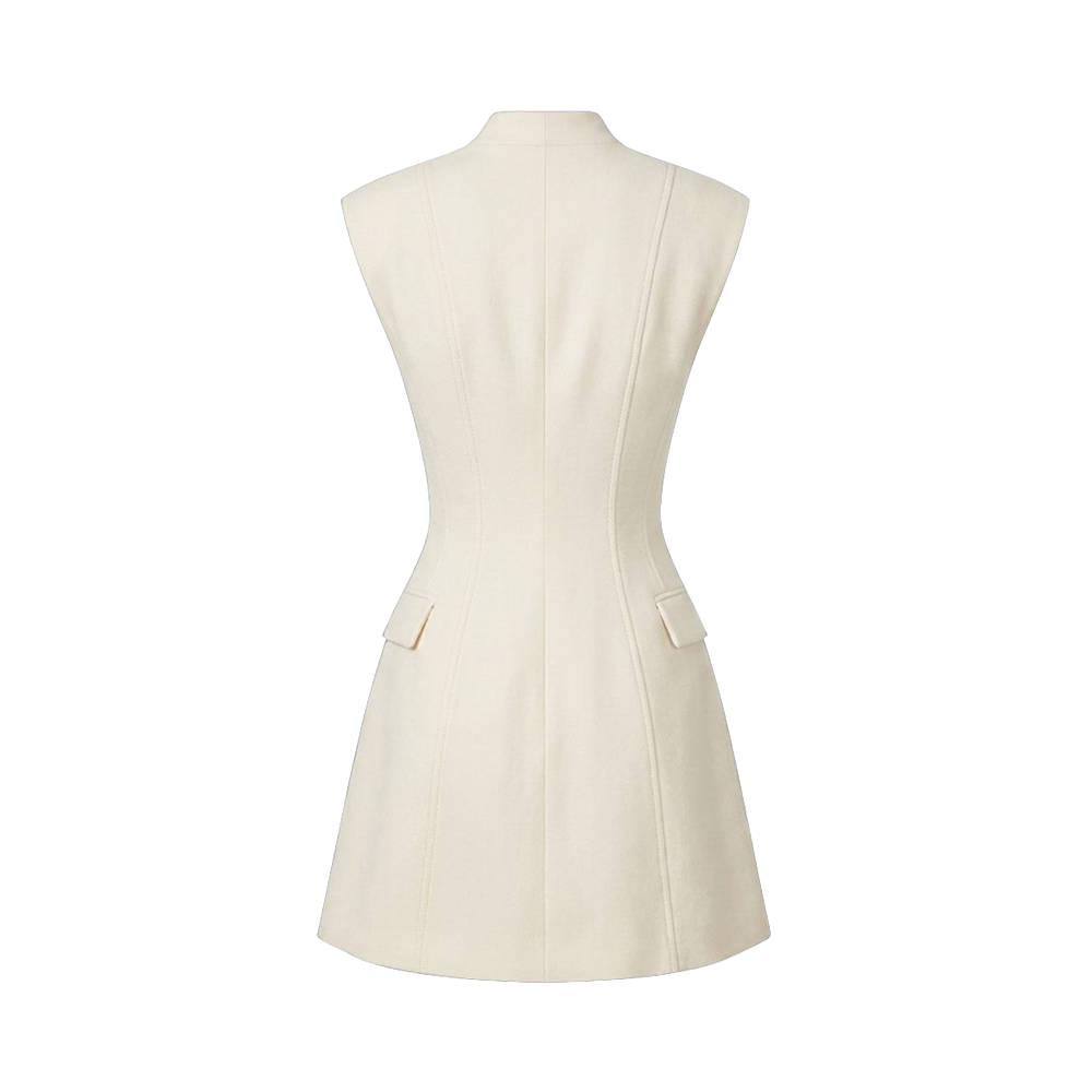 Valeria Sculpted Blazer Mini Dress - Warm Ivory