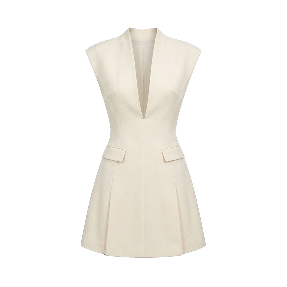 Valeria Sculpted Blazer Mini Dress - Warm Ivory