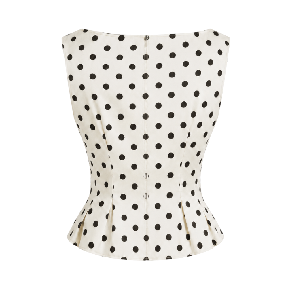 Valeria Sculpted Bustier Polka Dot Top