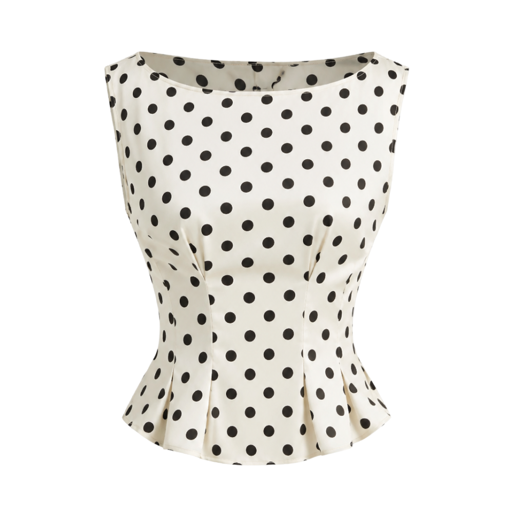Valeria Sculpted Bustier Polka Dot Top
