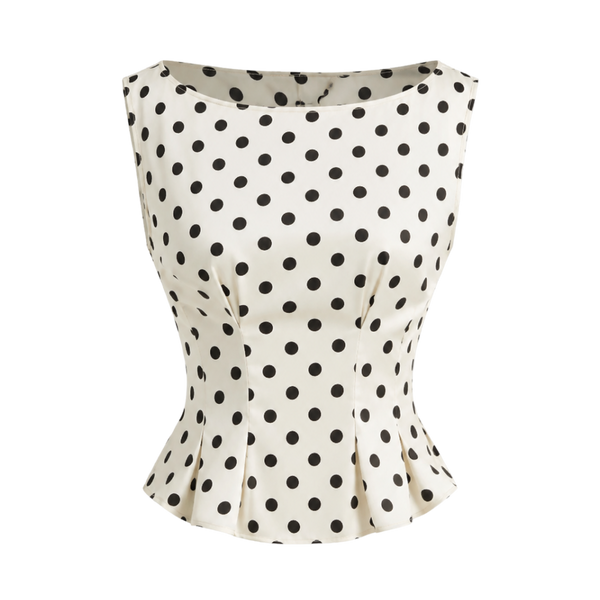 Valeria Sculpted Bustier Polka Dot Top