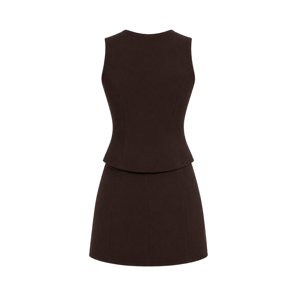 Valeria Sculpted Clasp Co-Ord Set - Cocoa