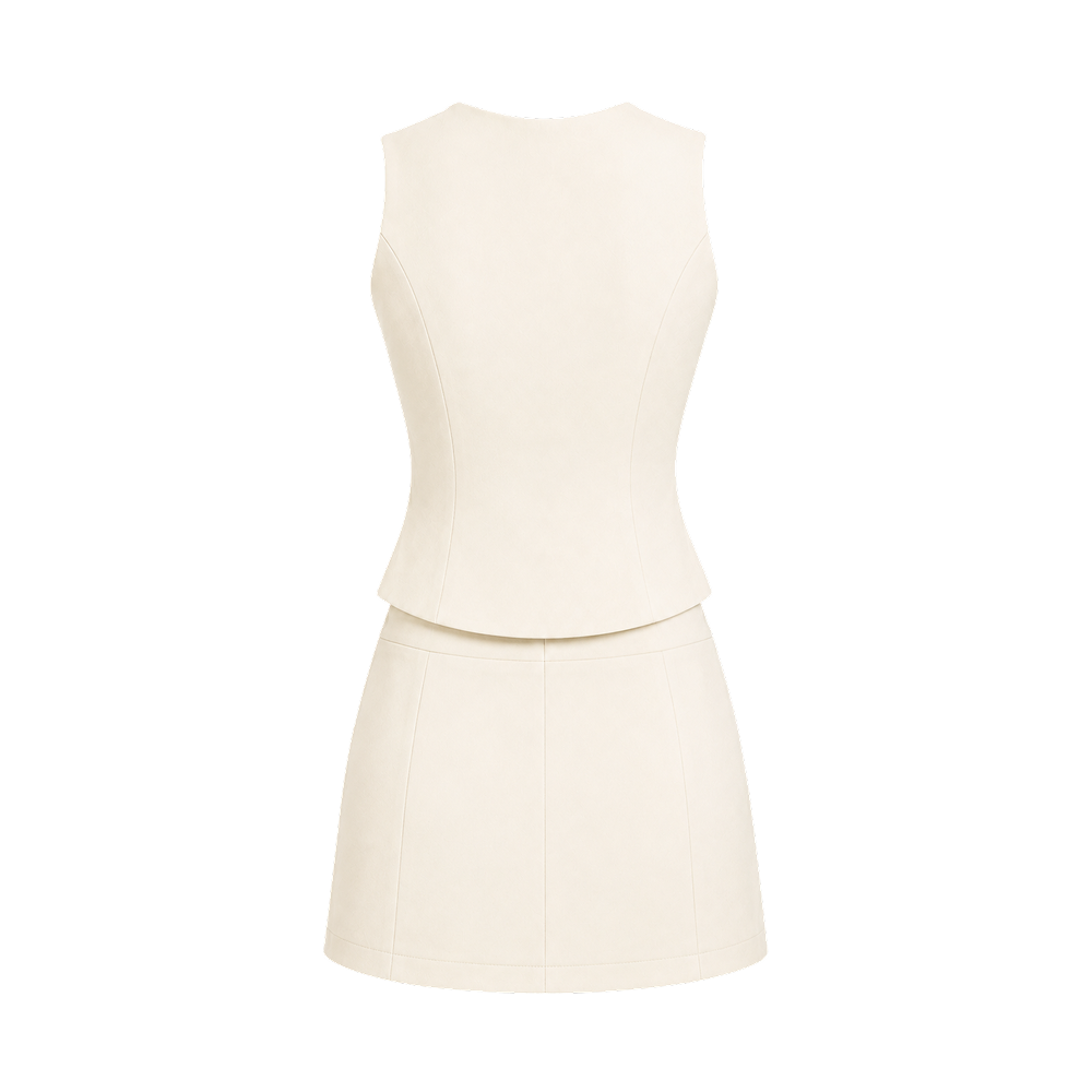 Valeria Sculpted Clasp Co-Ord Set - Ivory