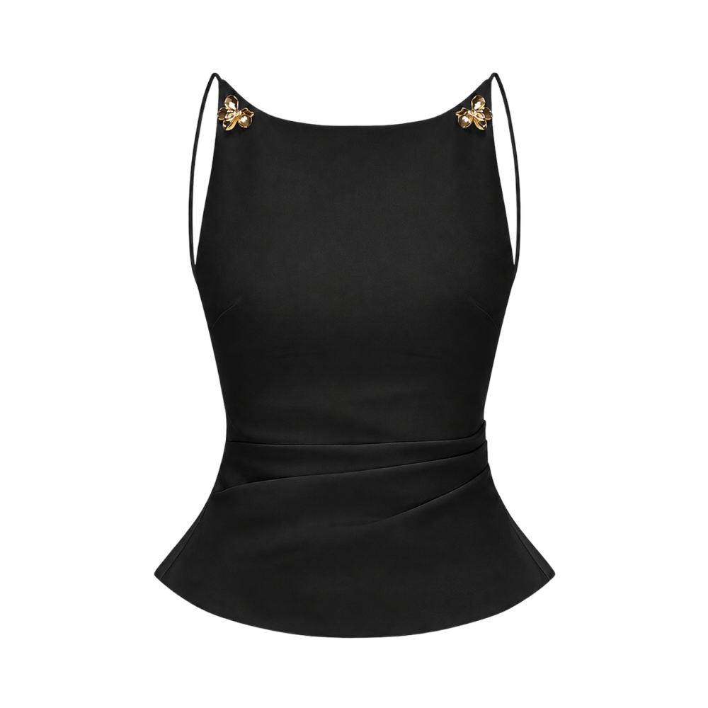 Valeria Sculpted Flare Cami - Noir