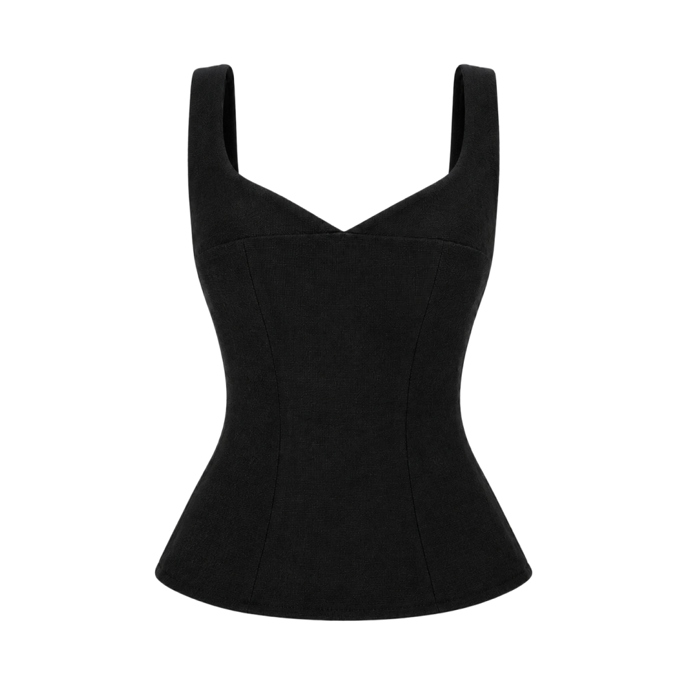 Valeria Sculpted Lace-Up Corset - Noir