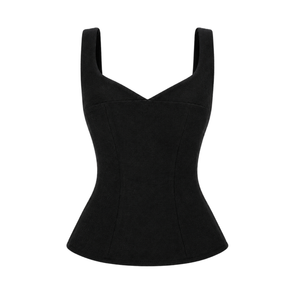 Valeria Sculpted Lace-Up Corset - Noir