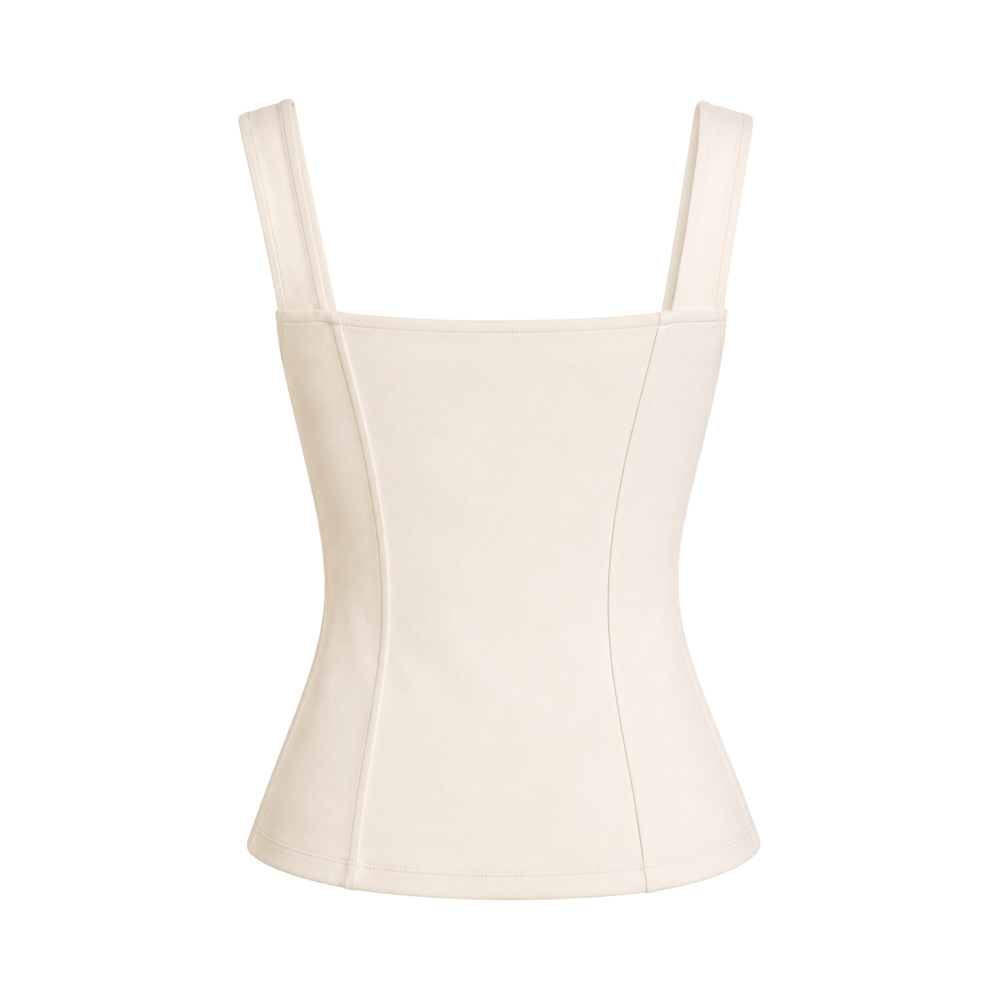 Valeria Sculpted Lace Corset Top - Ivory