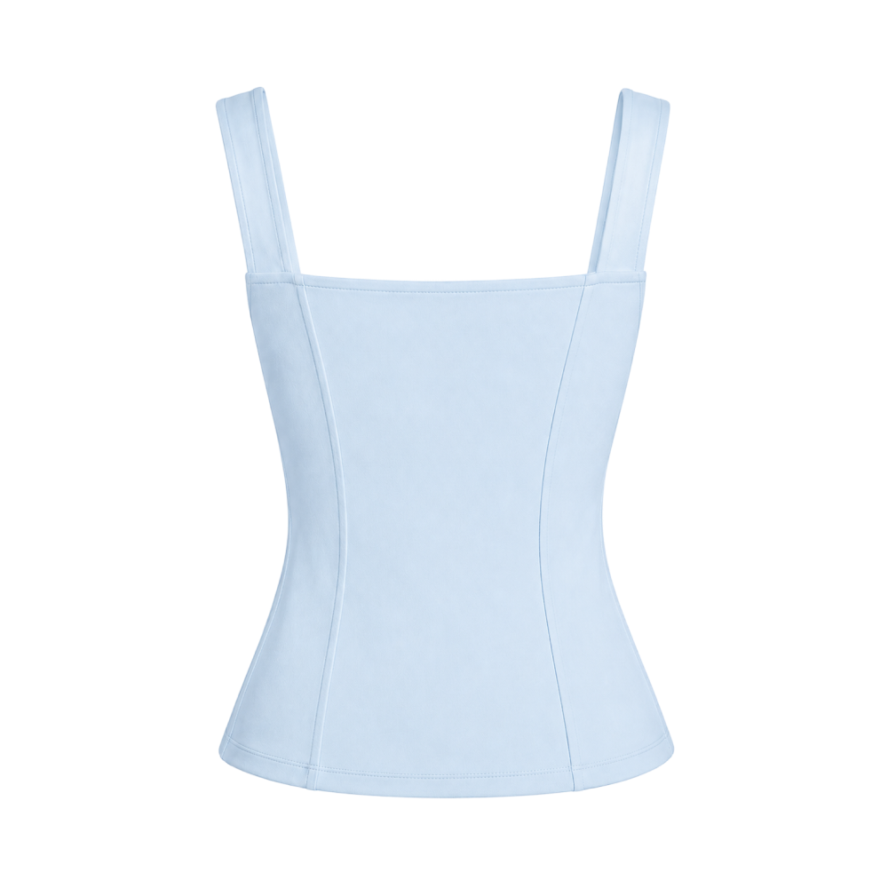 Valeria Sculpted Lace Corset Top - Powder Blue