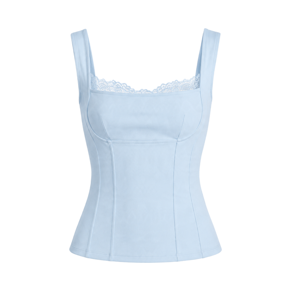 Valeria Sculpted Lace Corset Top - Powder Blue