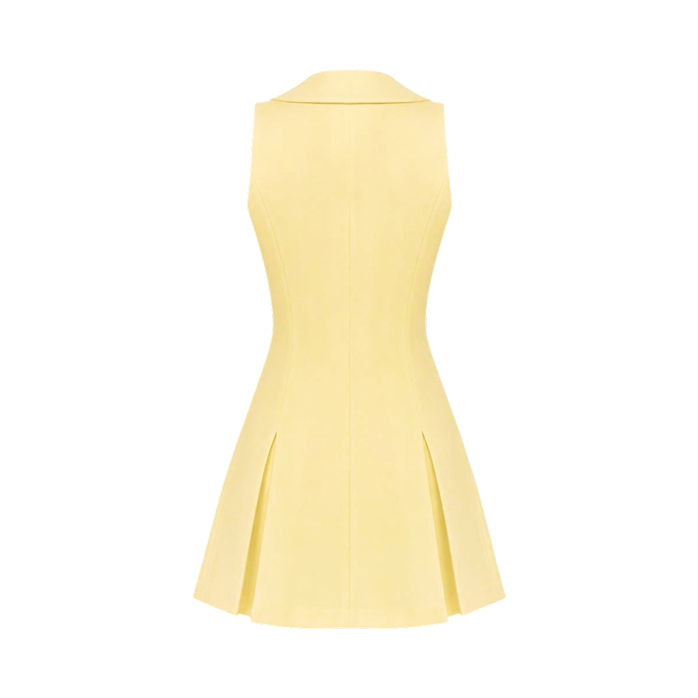 Valeria Statement Collar Mini Dress - Butter Yellow
