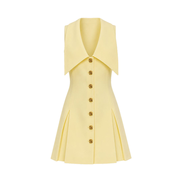 Valeria Statement Collar Mini Dress - Butter Yellow