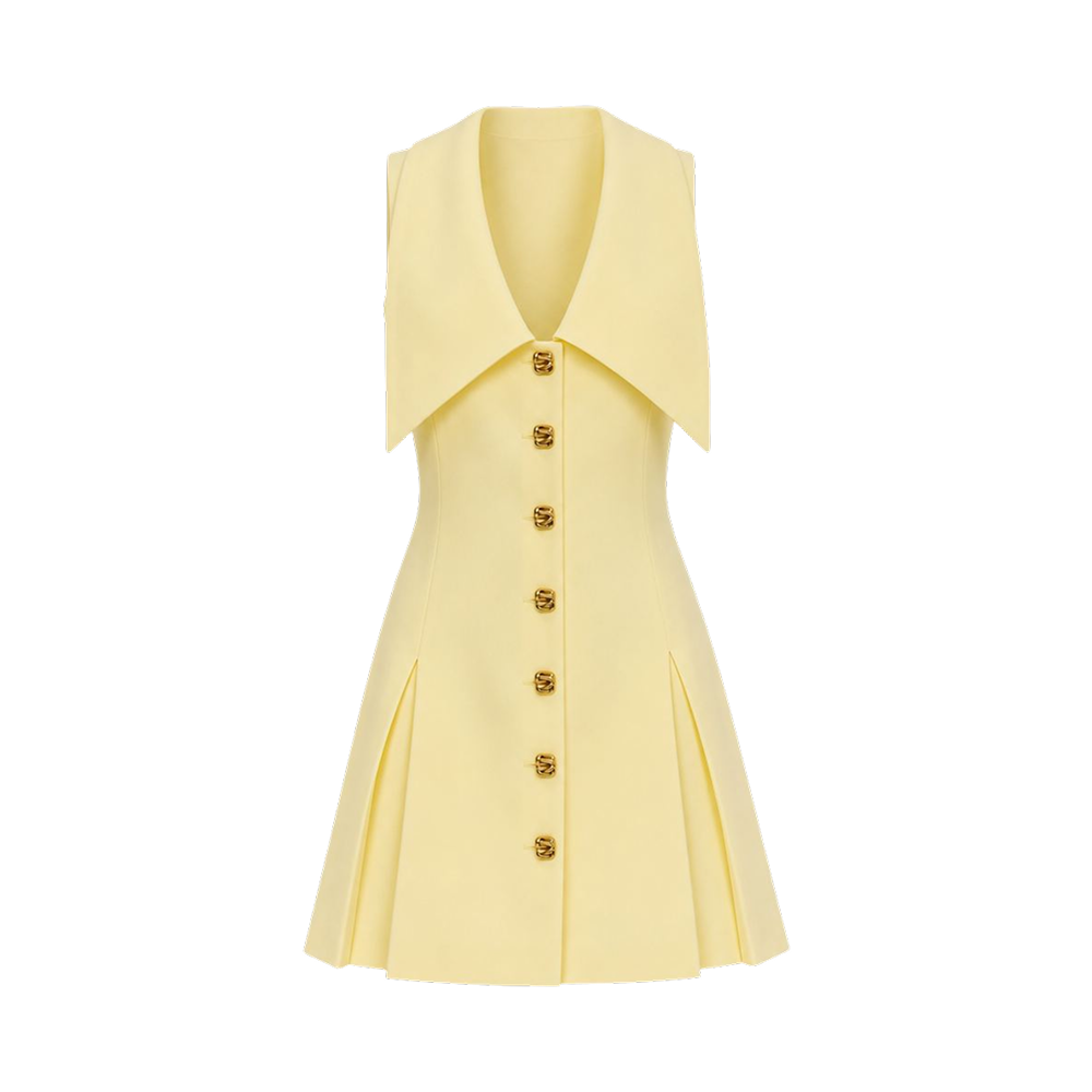 Valeria Statement Collar Mini Dress - Butter Yellow