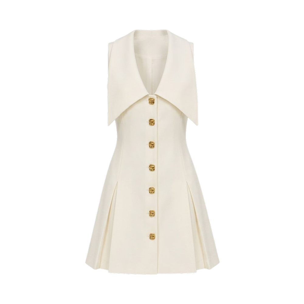 Valeria Statement Collar Mini Dress - Ivory