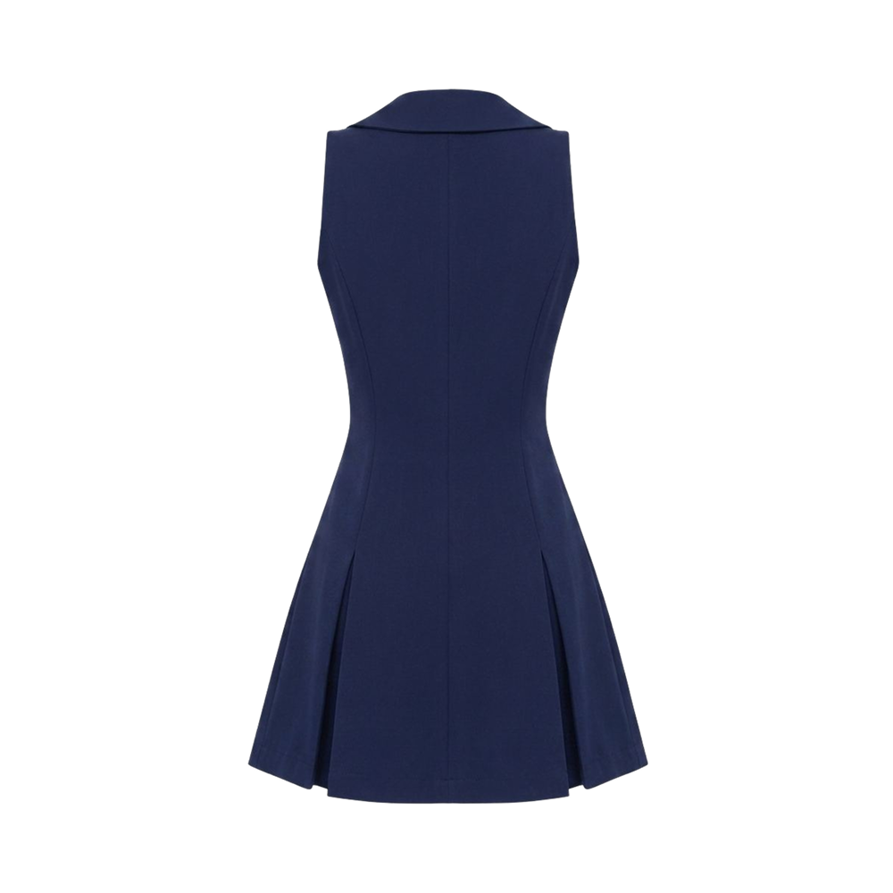 Valeria Statement Collar Mini Dress - Navy Blue