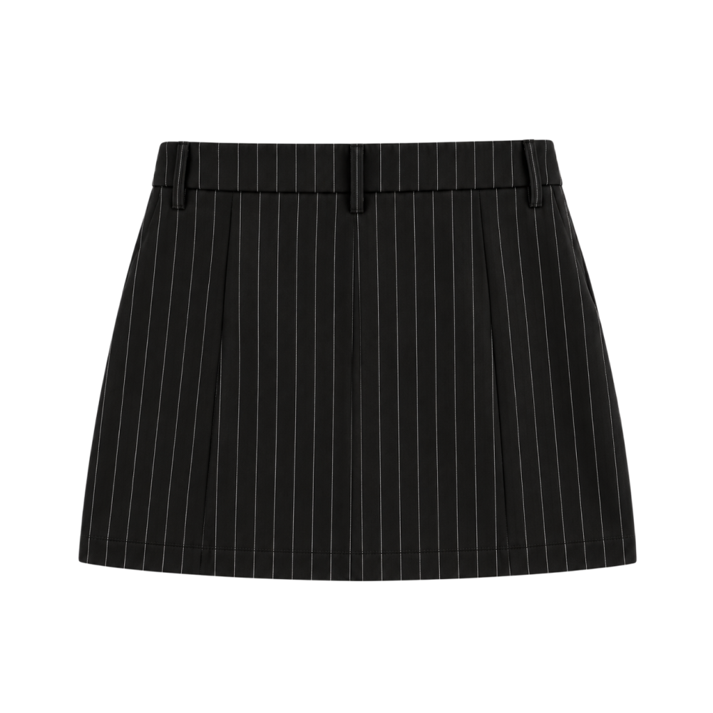 Valeria Tailored Pinstripe Mini Skirt - Black