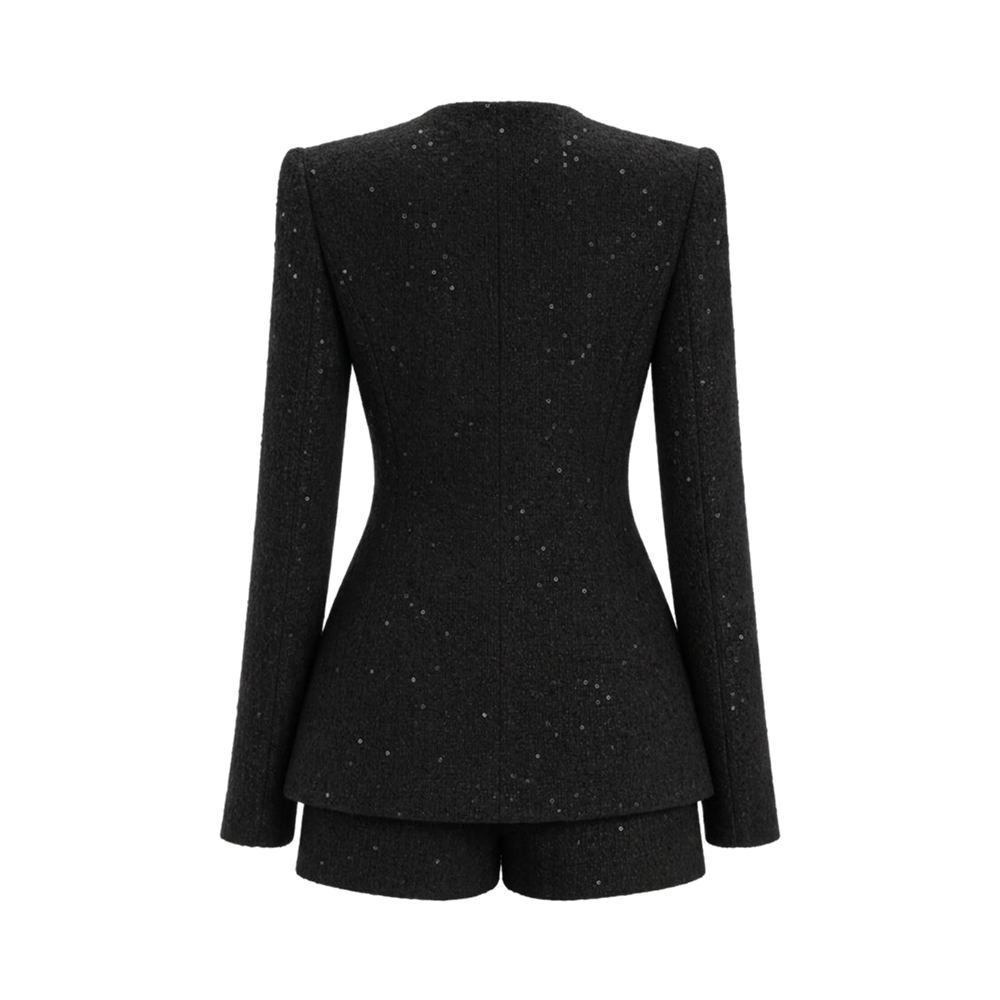 Valeria Textured Blazer Co-Ord Set - Black