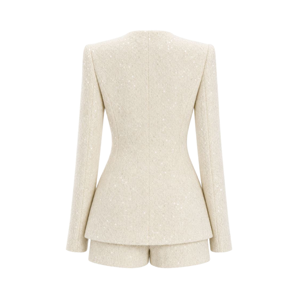 Valeria Textured Blazer Co-Ord Set - Ivory