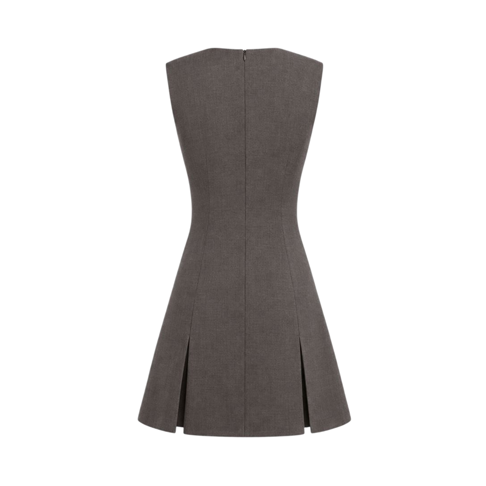 Valeria Tie Front Keyhole Mini Dress - Grey