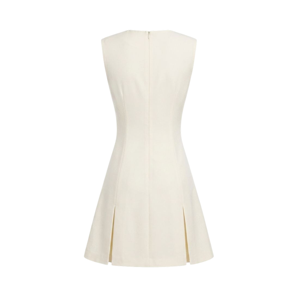 Valeria Tie Front Keyhole Mini Dress - Ivory
