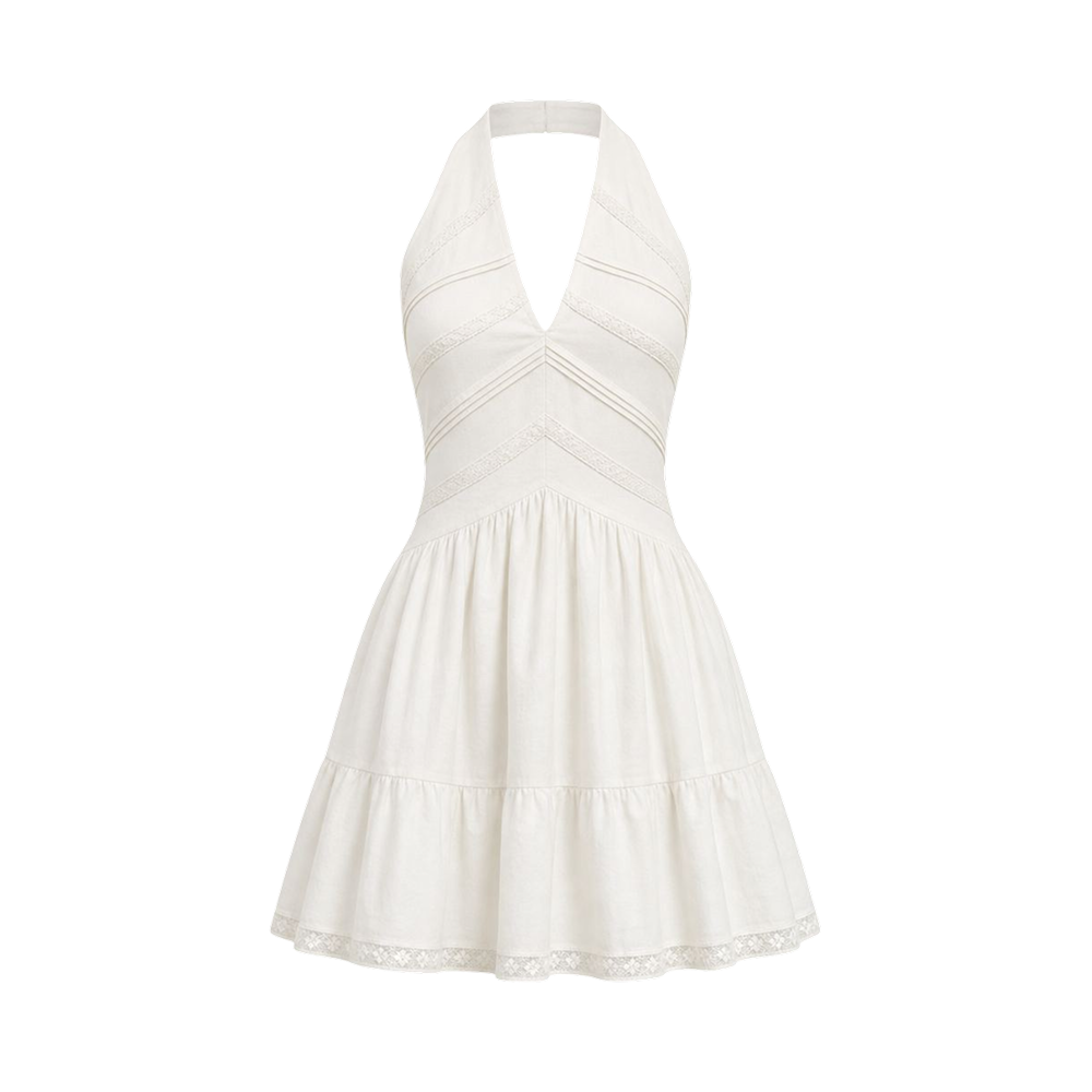 Valeria Twisted Halter Mini Dress - Off White