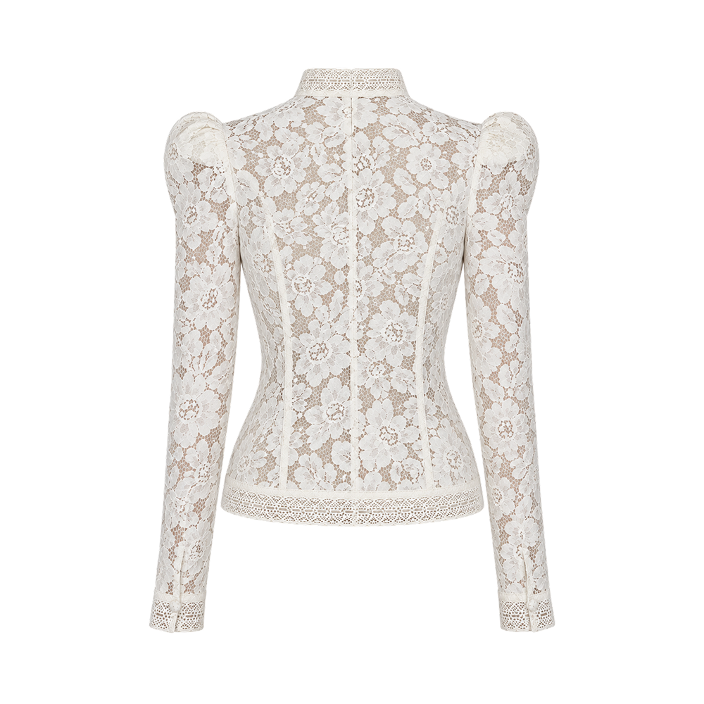 Valeria Victorian Lace Top - Ivory