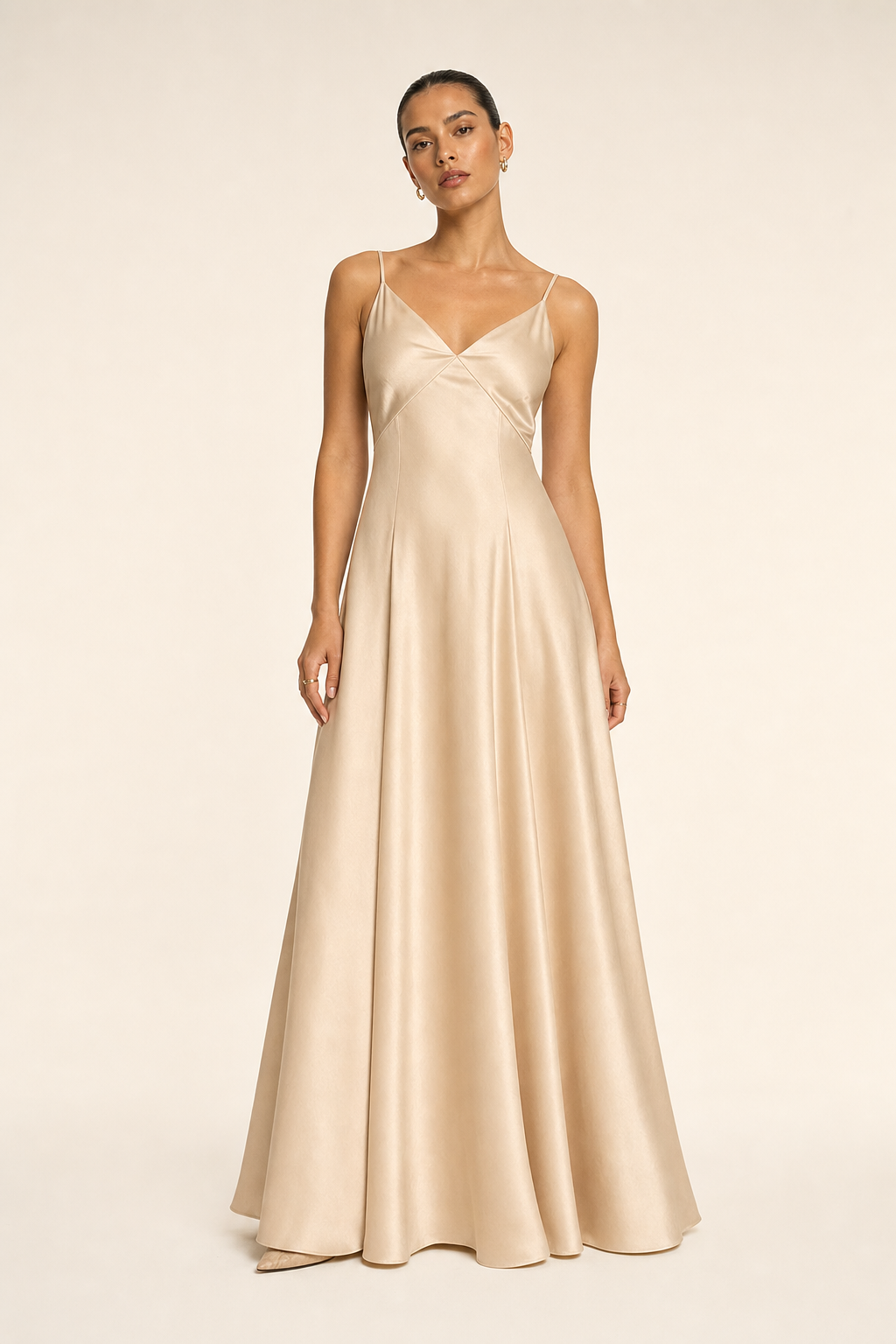 Valeria Cowl Satin Maxi Dress - Champagne
