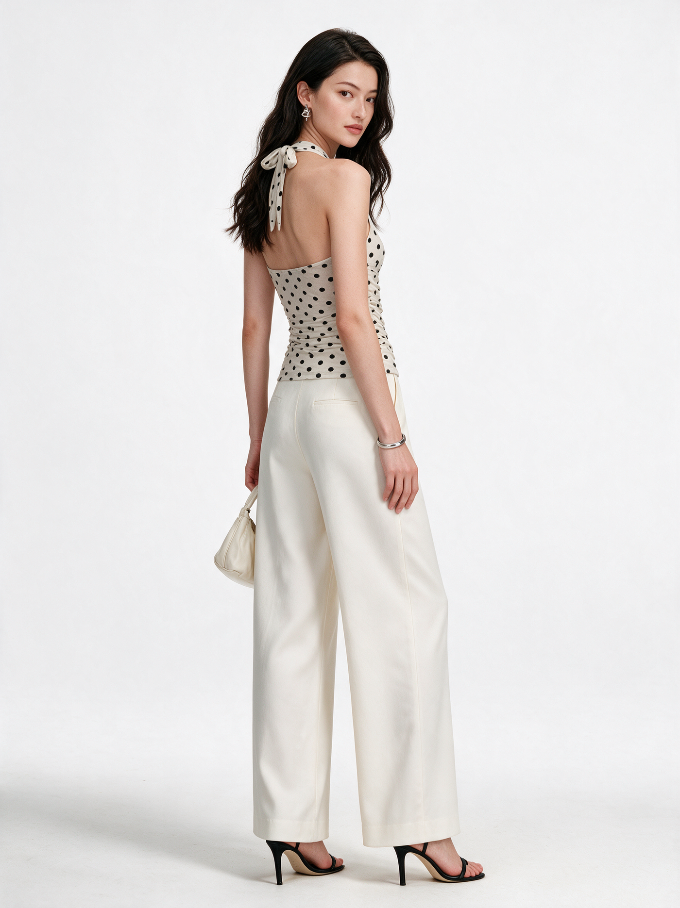 POLKA DOT HALTER NECK TOP