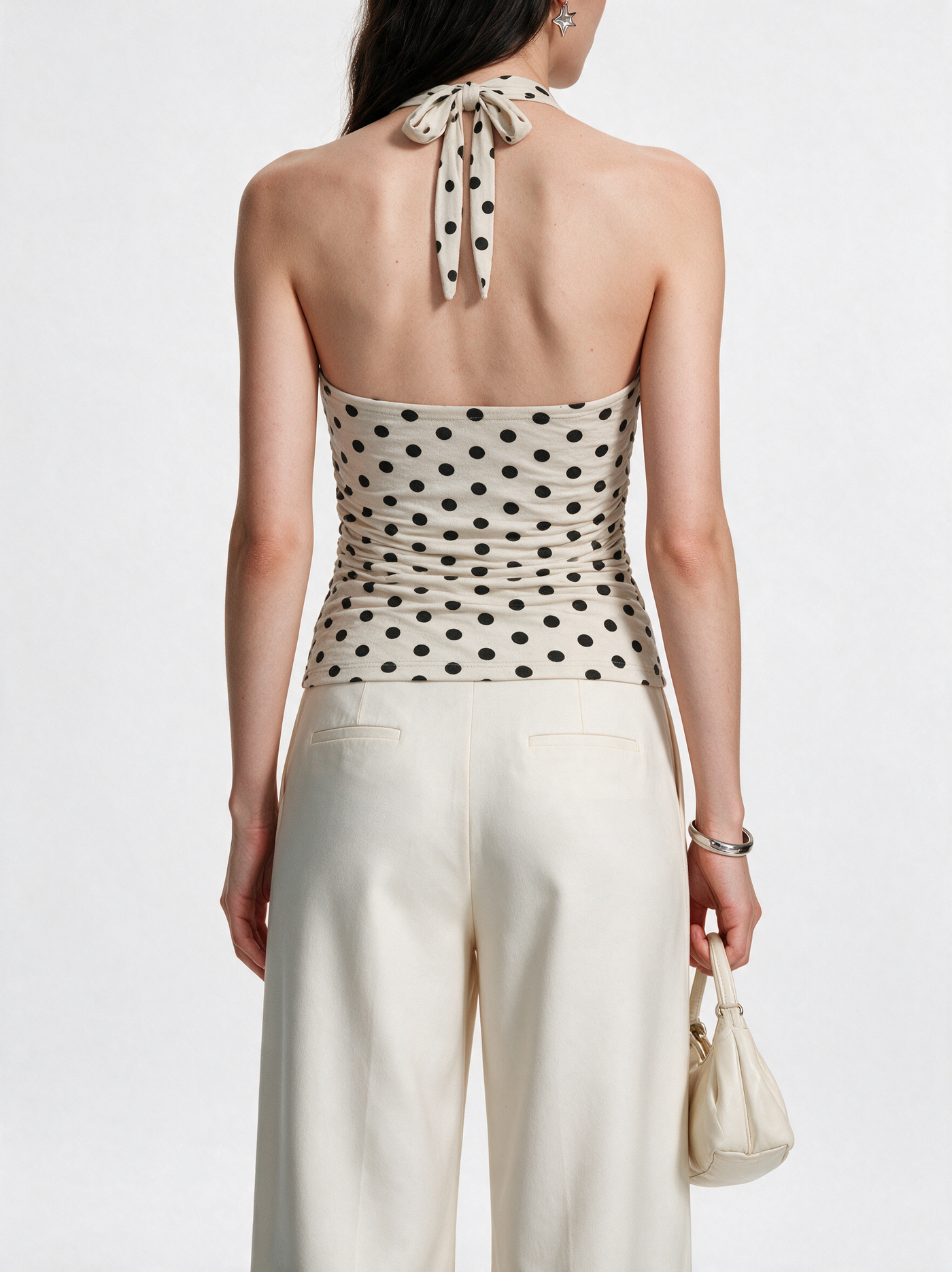 POLKA DOT HALTER NECK TOP